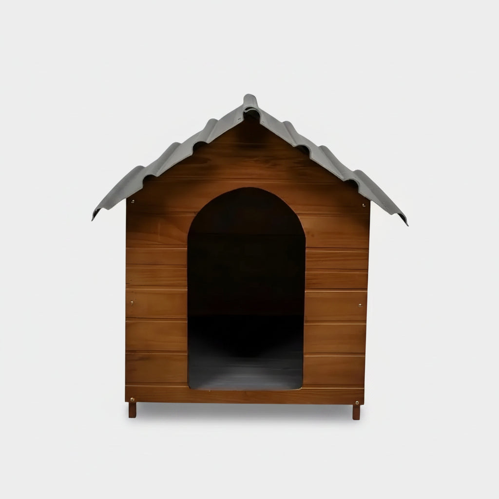 Casa Cucha Perro En Madera Techo Ecologico N°2 35x50x58 Cm Marrón