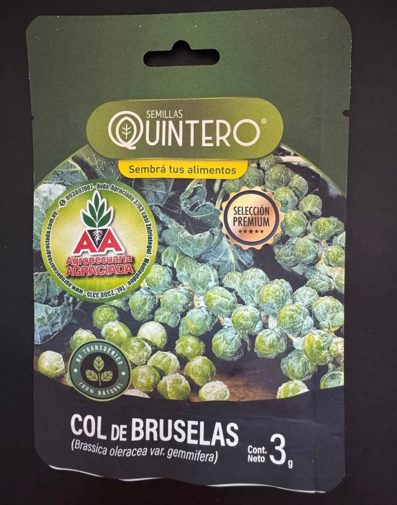 Semillas De Col De Bruselas Para Cultivo (3g) Agro A