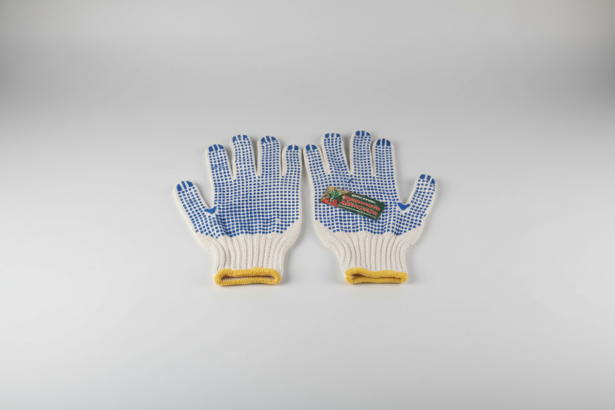 Guantes de Jardineria Puntos Azules con Goma
