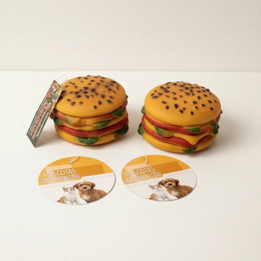 Juguete Para Perros Hamburguesa En Goma Con Sonido