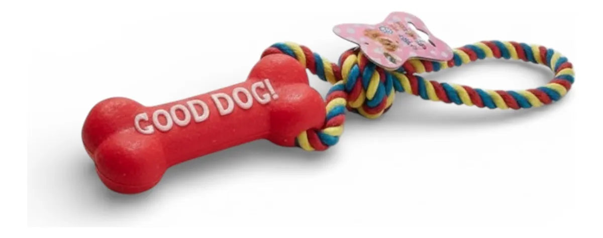 Hueso de Goma con Cuerda y Chifle