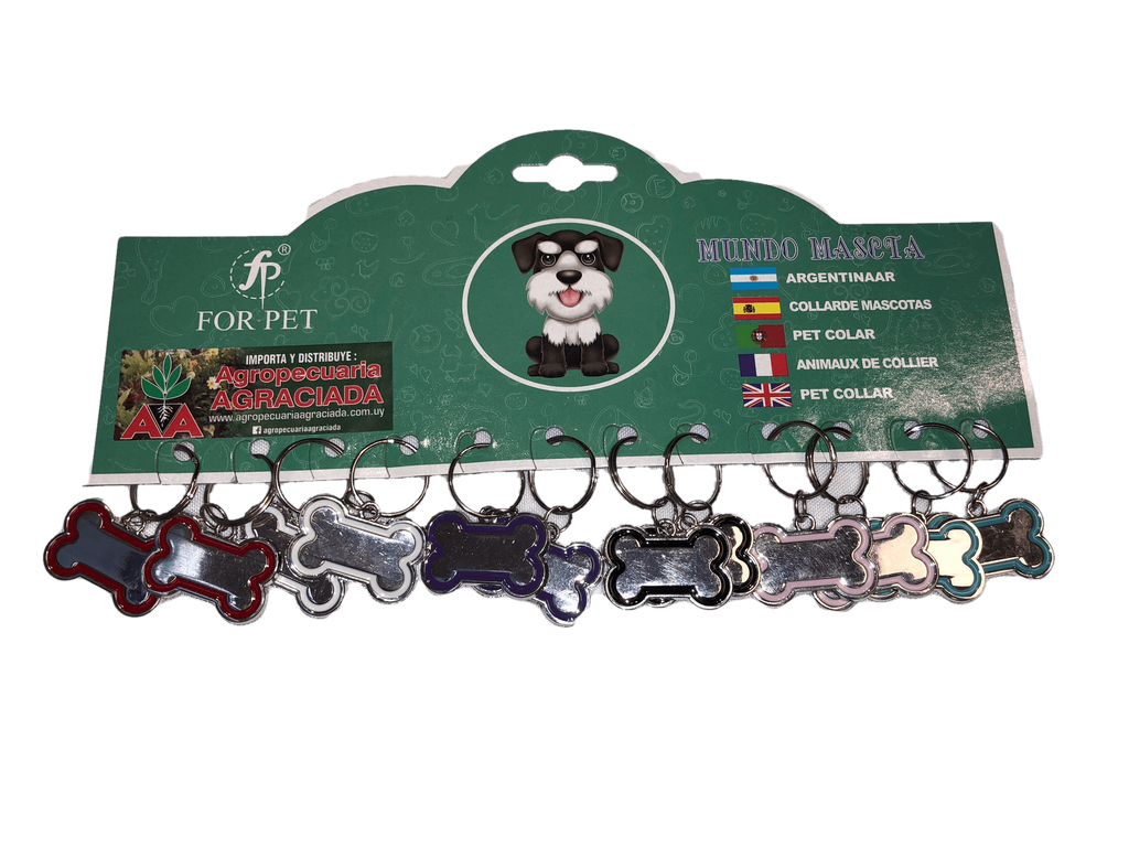Chapitas Placas Identificadores con Marco para Collar 3 x 2