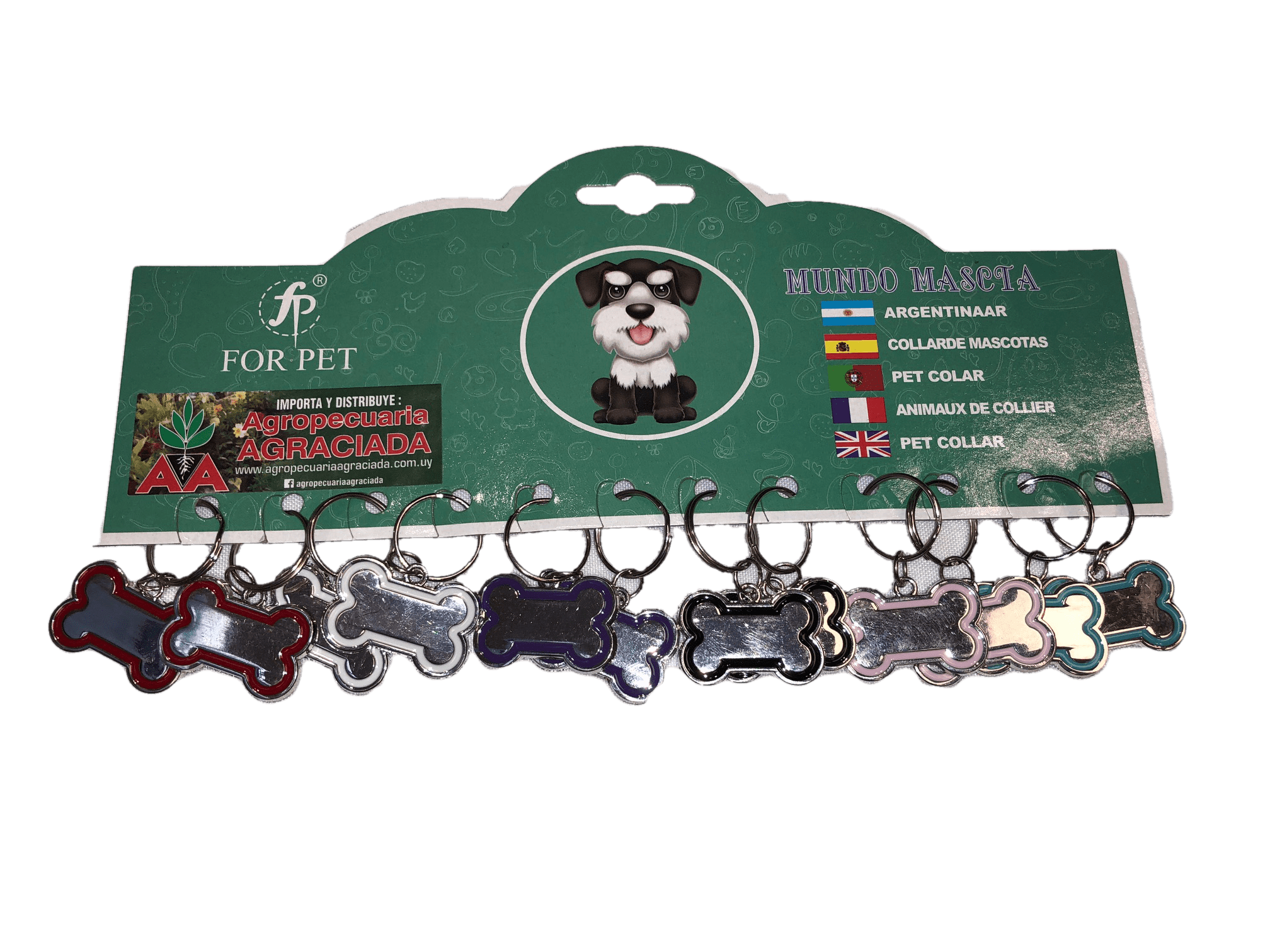 Chapitas Placas Identificadores con Marco para Collar 3 x 2