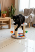 Rascador De Tres Torres Con Cascabel Para Gatos Gris