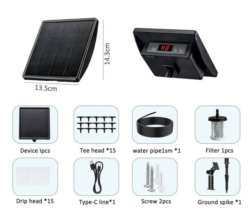 Kit De Riego Solar Con Bomba Y Estacas Eficiente Agro-a
