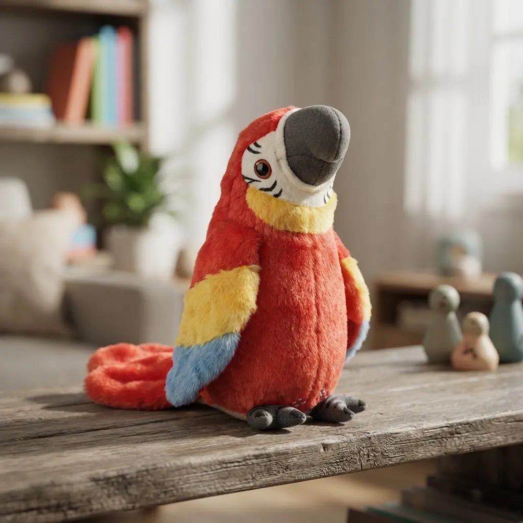 Peluche Inteligente Guacamayo Con Sonido Y Movimiento