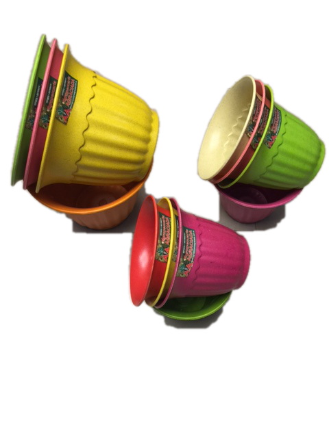 Maceta Flor Chica Colores Mix 13 x16 cts