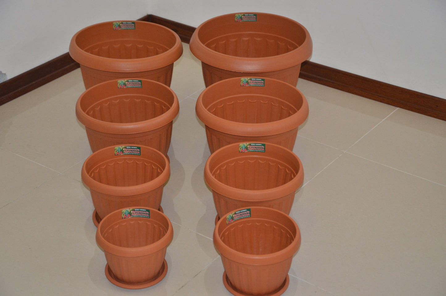 Maceta con Plato 23 x 18 cms Terracota