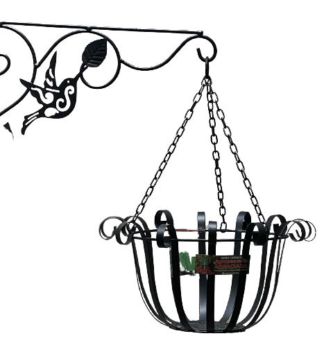 Macetero En Hierro De Colgar Con Ménsula Modelo Colibrí