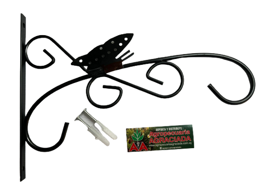 Mensula En Hierro Porta Macetas De Colgar Modelo Mariposa