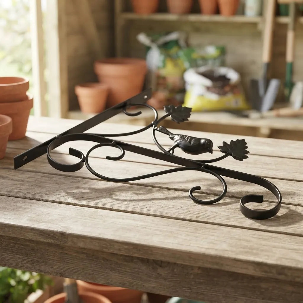 Ménsula De Hierro Pájaros Para Macetas Decoración De Jardín