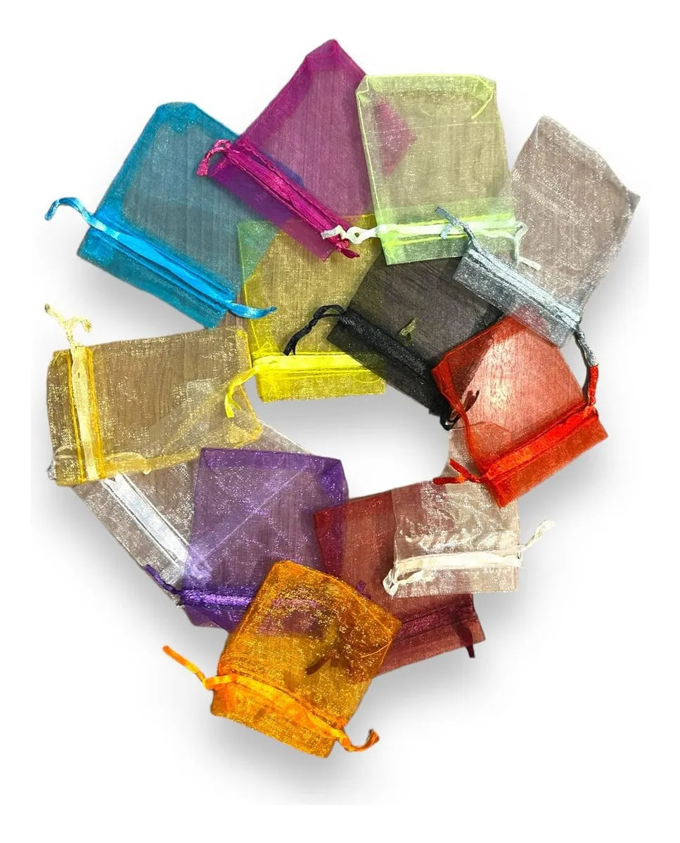 Bolsas De Organza 9x7 Cm Multicolores Pack Por 50 Souvenir
