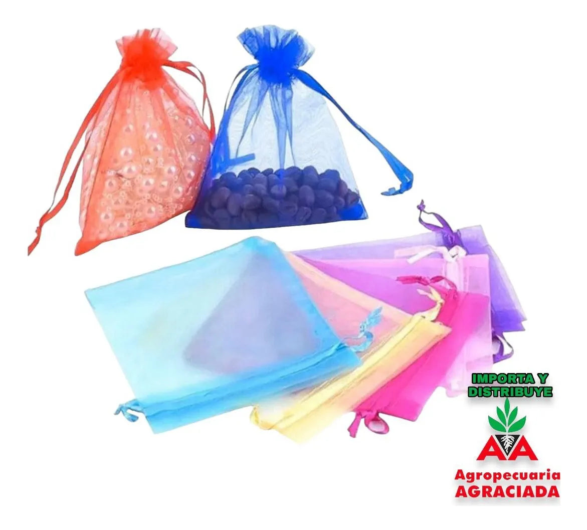 Bolsas De Organza 9x7 Cm Multicolores Pack Por 50 Souvenir