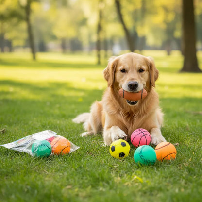 Set de Pelotas De Goma Para Mascotas con Sonido X 5 Unidades