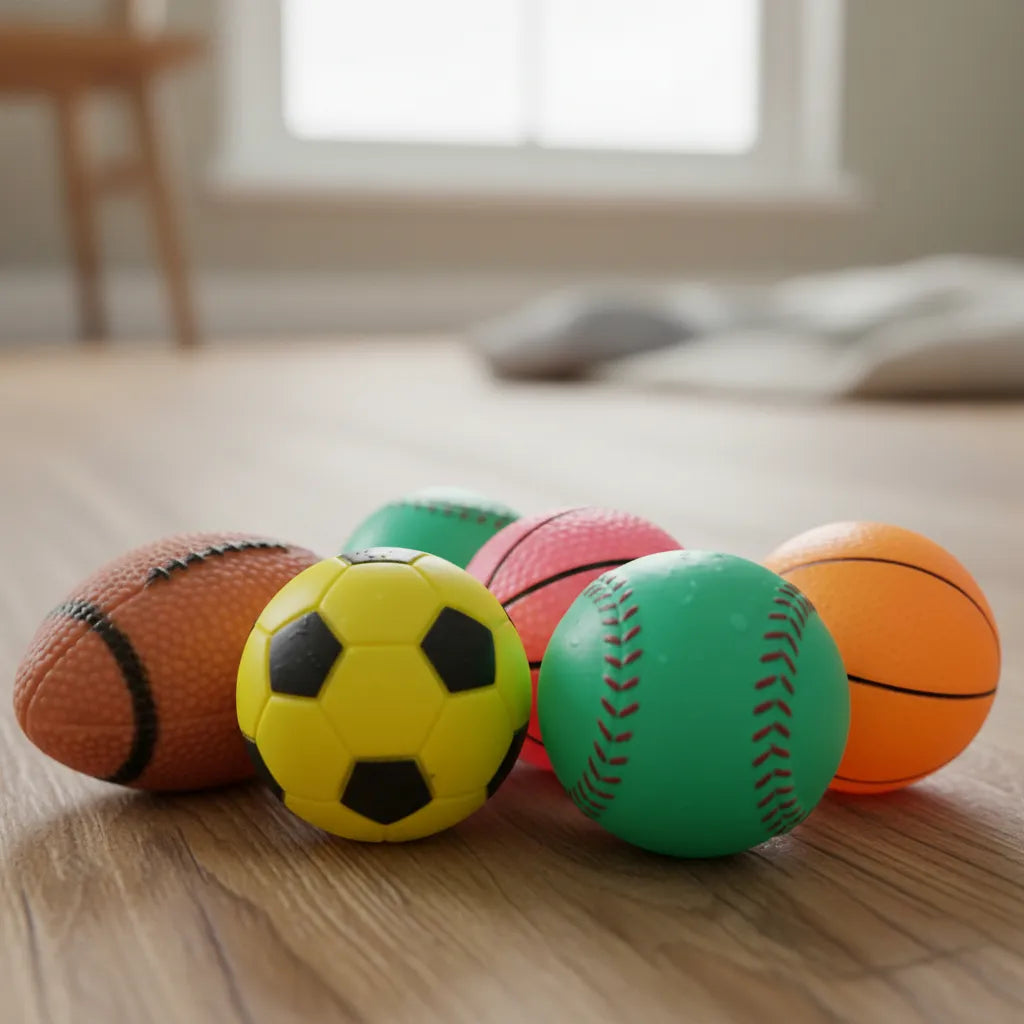 Set de Pelotas De Goma Para Mascotas con Sonido X 5 Unidades