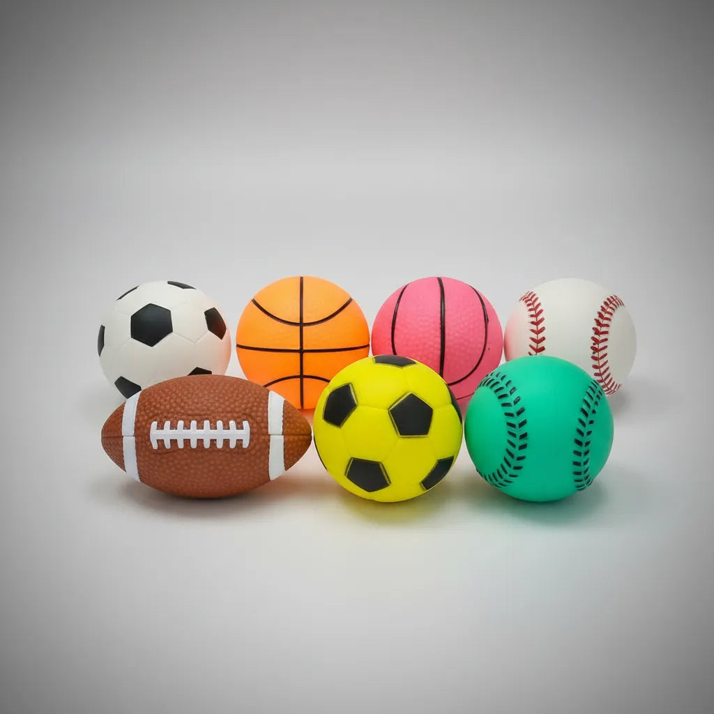 Set de Pelotas De Goma Para Mascotas con Sonido X 5 Unidades
