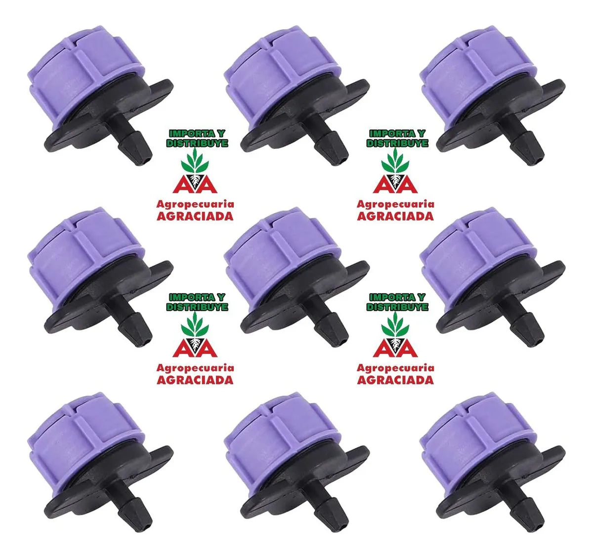 Pico Riego Regador Goteo Grande Violeta (300lt/h) X 20