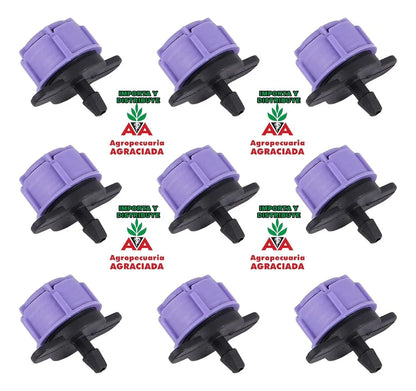 Pico Riego Regador Goteo Grande Violeta (300lt/h) X 20