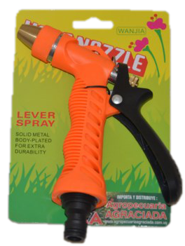 Pistola de Riego Mango de Goma y Puntero de Bronce