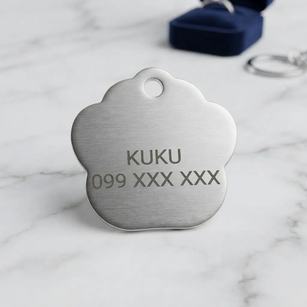 Chapita Plaquita De Identificación Huellita Personalizable