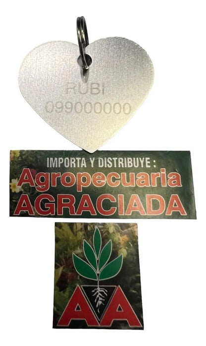 Chapitas Placas Identificadoras De Mascotas Corazon Grabadas