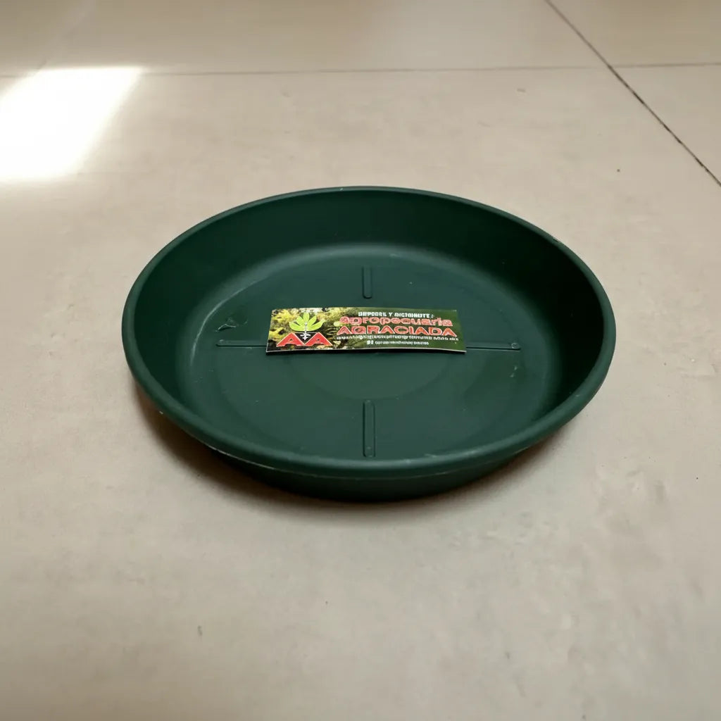 Plato Para Maceta Plastico Terracota O Verde 16 Cms Pack X 2