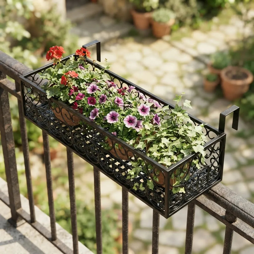 Soporte De Balcón Para Macetas De Acero 80x12cm Grande