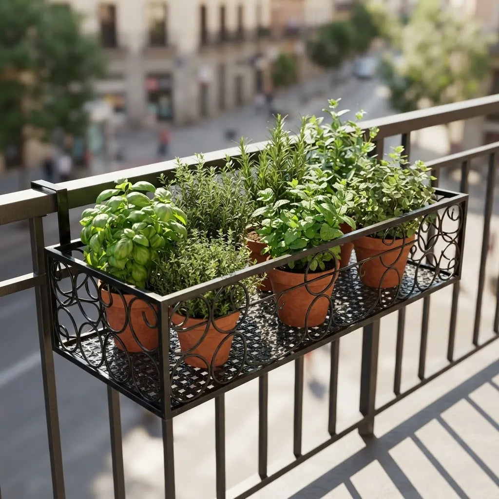Soporte De Balcón Para Macetas De Acero 80x12cm Grande