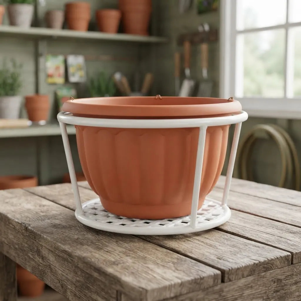 Soporte Metálico Para Macetas De Balcón En Blanco O Negro
