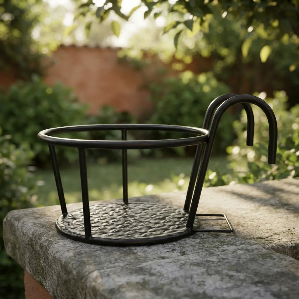Soporte Metálico Para Macetas De Balcón En Blanco O Negro