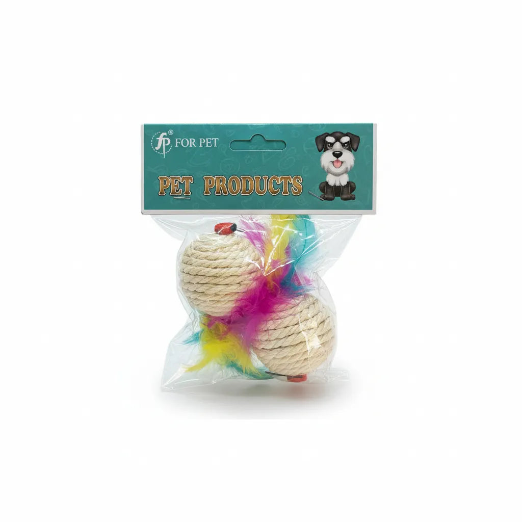 Juguete Para Gatos Raton Rascador Bolita Set X 2