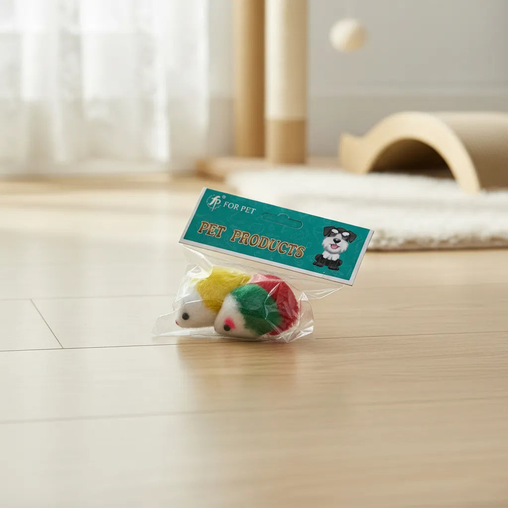 Juguete Para Gatos Ratones X 2