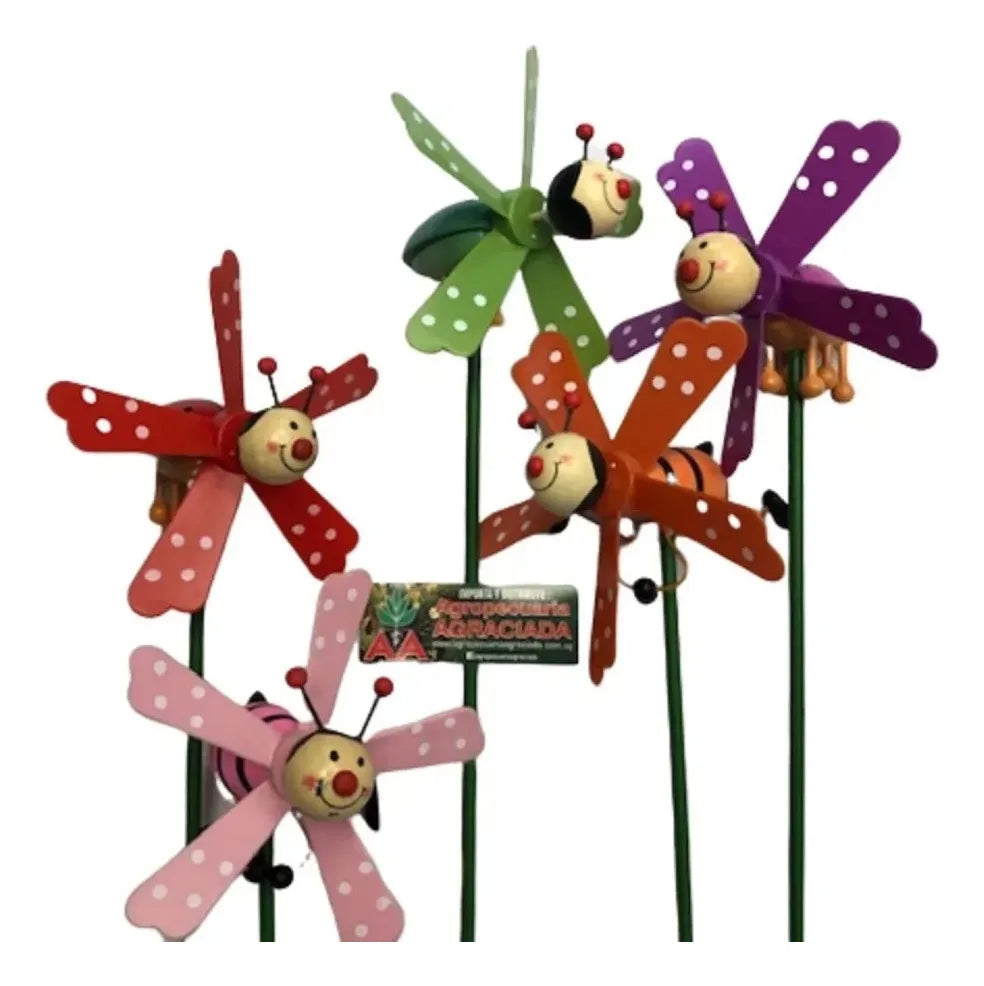 Tutor Decorativo Para Jardín Molinillo San Antonio Giratorio Rojo