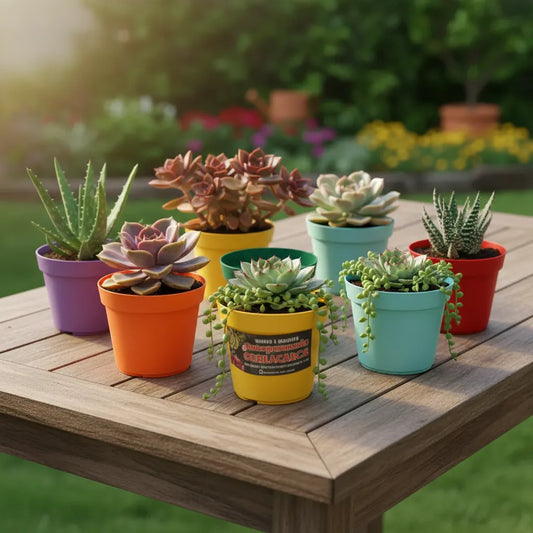 Maceta Para Tunas Suculentas Cilindricas 7 Cms Mix X 10 Unid