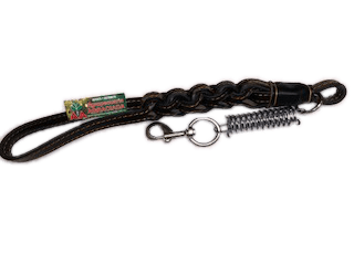 Trailla de Cuero Reforzada con Resorte y Mosqueton