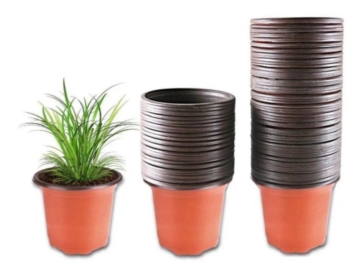 Macetas Termoformadas Jardinería 10 Unidades 9 Cts. Marrón