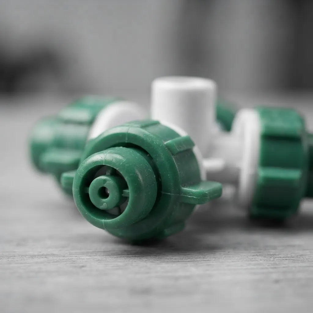Micro Aspersor De Riego 4 Salidas 32 L/h Blanco Y Verde X10u