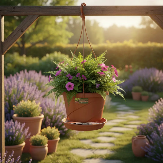 Maceta Colgante Italiana Con Plato Exterior Interior 25 Cms