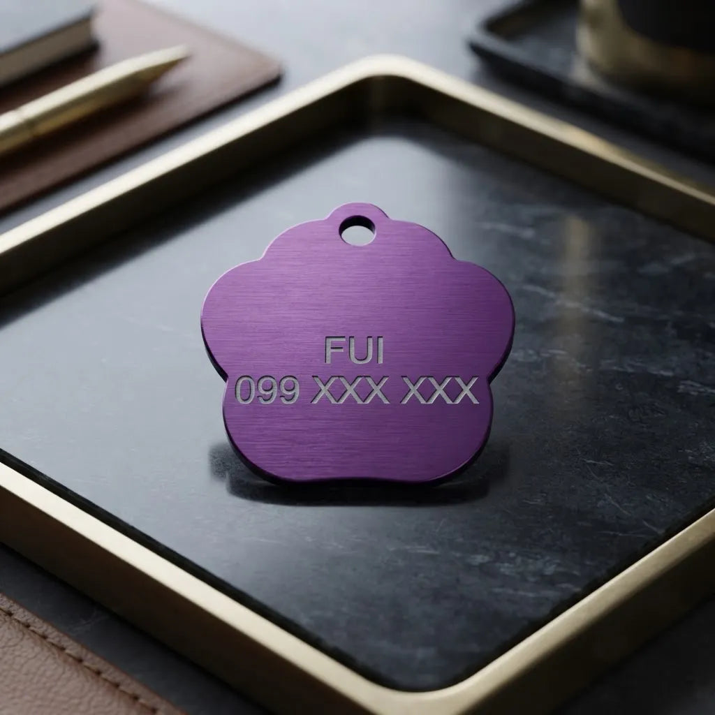 Chapita Plaquita De Identificación Huellita Personalizable