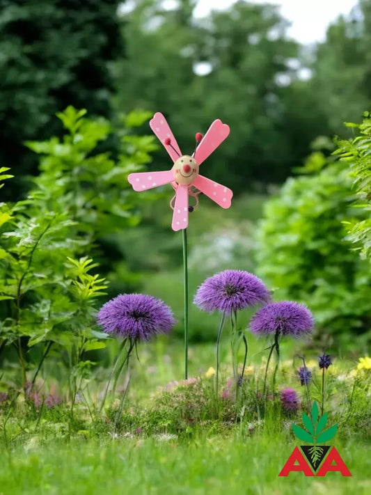 Tutor Decorativo Para Jardín Molinillo San Antonio Giratorio Rojo