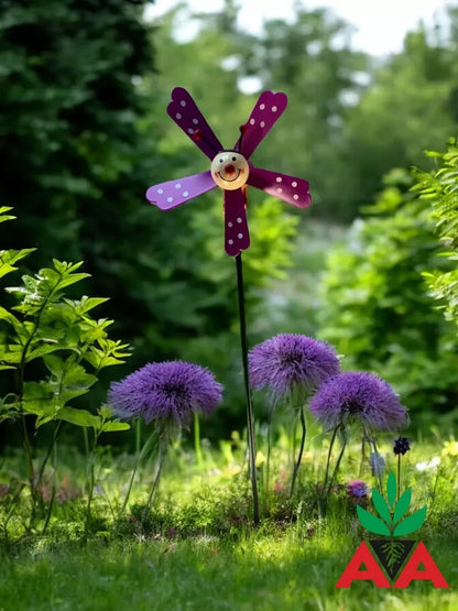 Tutor Decorativo Para Jardín Molinillo San Antonio Giratorio Rojo