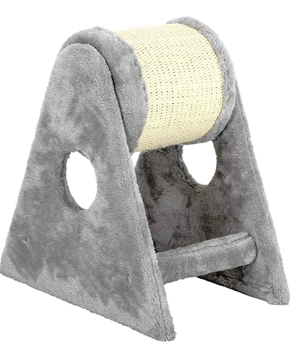 Rascador Para Gatos Con Barril Giratorio Gris
