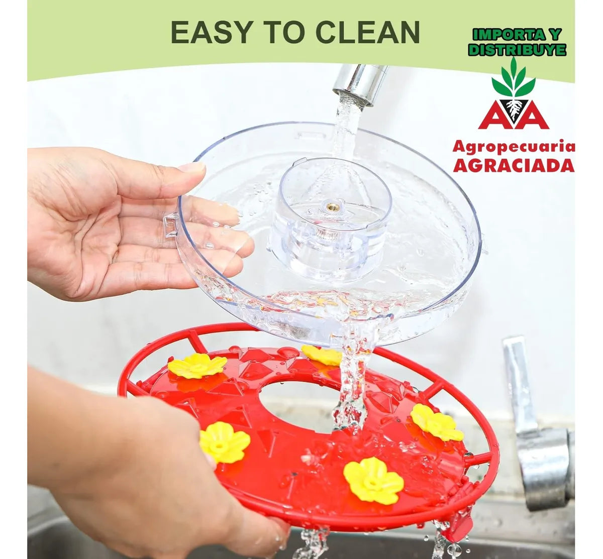 Bebedero Picaflor O Colibrí Plato Agro-a Rojo