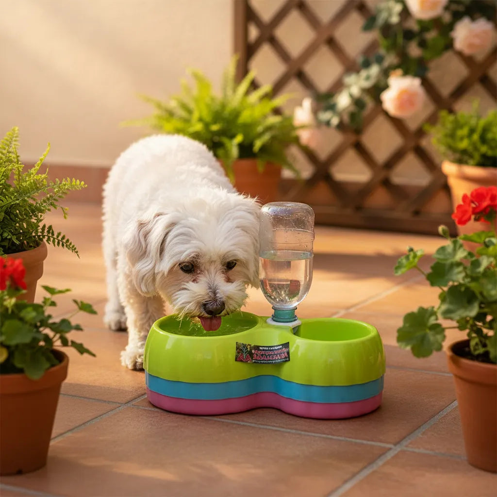 Bebedero y Comedero Grande para Botella