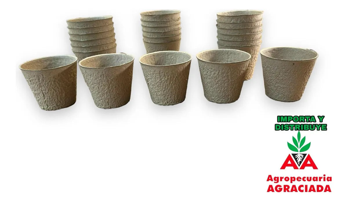 Maceta Biodegradables Importadas 6 X 6 Cts. X 24 Unidades Marrón Claro Bidodegradable Redonda