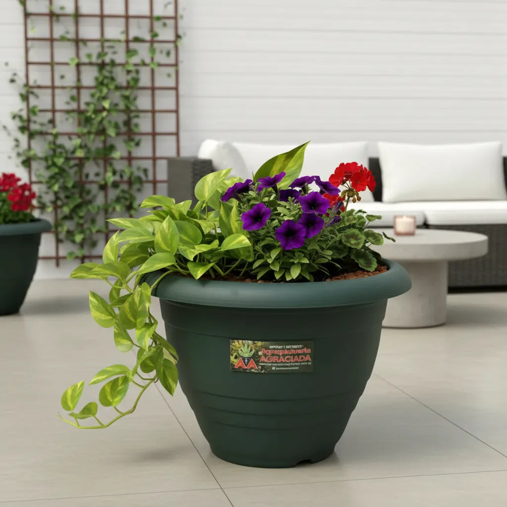 Maceta Italiana Exterior Interior Modelo Campana 27 Cms