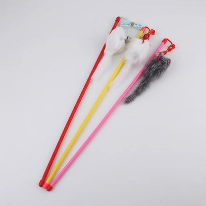 Juguete Para Gatos Caña Con Cascabel Y Raton