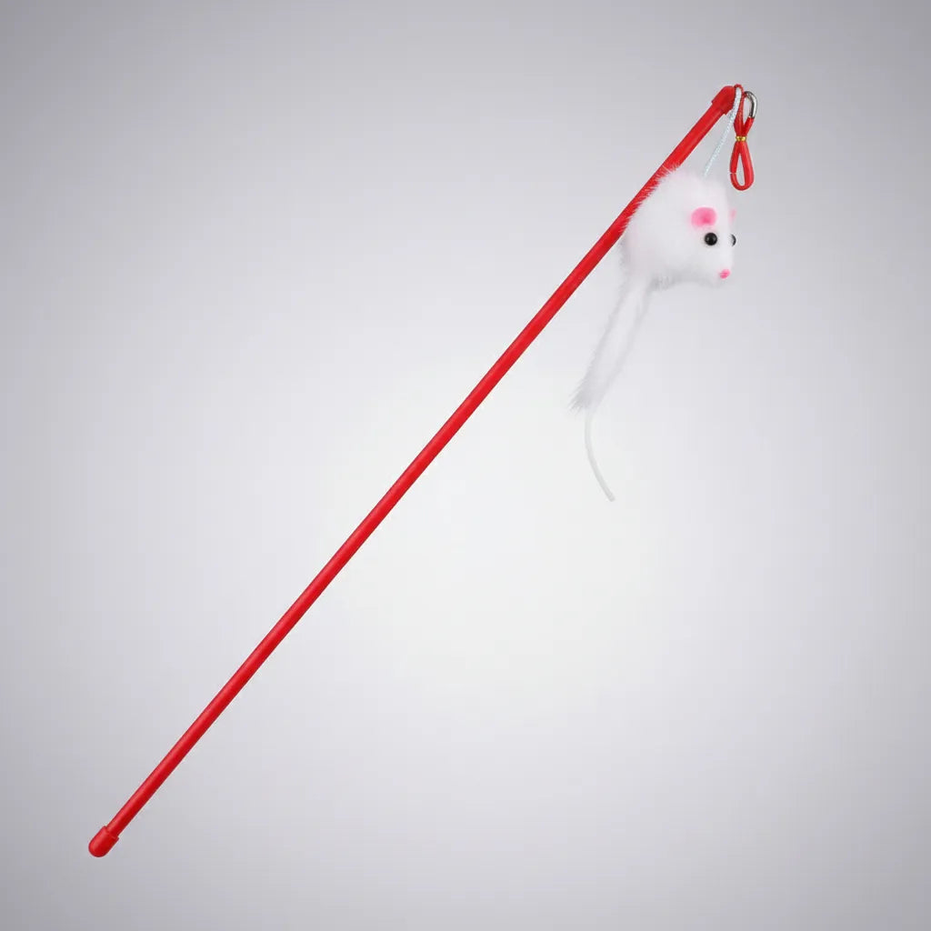 Juguete Para Gatos Caña Con Cascabel Y Raton