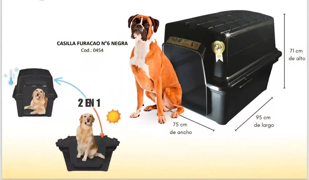 Casilla Para Perros Extra Grande Premium Negro