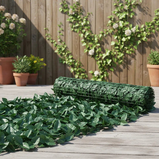 Cerco De Hojas Artificial Verdes Premium Uv